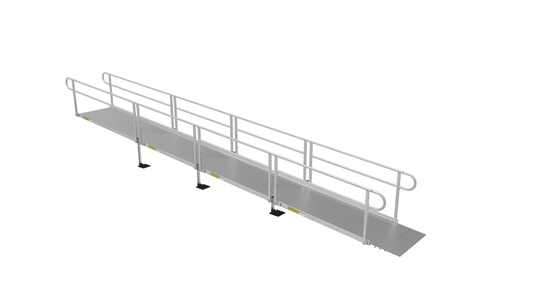 PATHWAY 3G 26 ft. Straight Aluminum Wheelchair Ramp Kit with Solid Surface Tread, 2-Line Handrails and No Top Platform by EZ-Access | RampHand