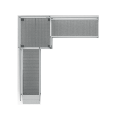 Top View - PATHWAY 3G 30 ft. L-Shaped Aluminum Wheelchair Ramp Kit with Expanded Metal Tread, Vertical Picket Handrails and 4 ft. Turn Platform