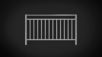 Vertical Picket Handrail - PATHWAY 3G 30 ft. L-Shaped Aluminum Wheelchair Ramp Kit with Expanded Metal Tread, Vertical Picket Handrails and 4 ft. Turn Platform