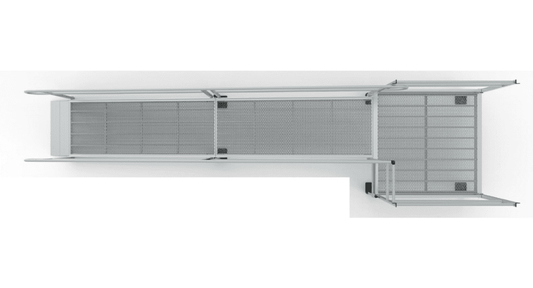 Top View - PATHWAY 3G 10 ft. Straight Aluminum Wheelchair Ramp Kit with Expanded Metal Tread, Vertical Picket Handrails and 4 ft. Top Platform by EZ-Access | RampHand